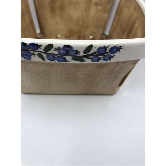 Fitzy's Maine Blueberry Ware Decorative Art Pottery Ceramic Quart Size Basket - Picture 4 of 16